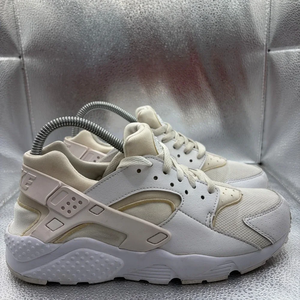 Size 7 (GS) Nike Huarache Run Low White Pure Platinum Kids Sneakers 654275-110